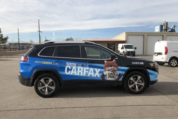 SUV with a custom wrap