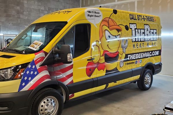 Vehicle wrap for a Denver business