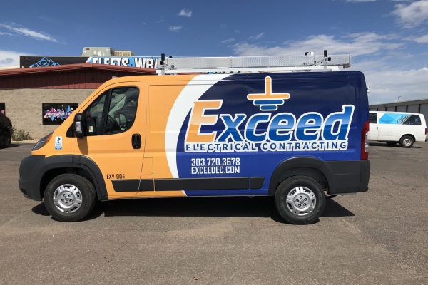 Work van with a custom wrap