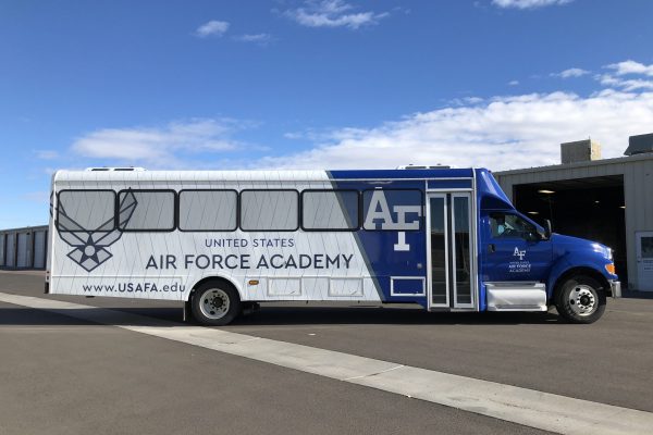 Bus with a wrap