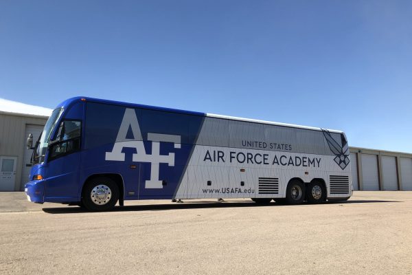 Bus with a wrap