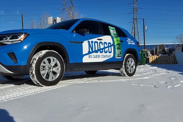Custom Graphics on Blue SUV